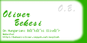 oliver bekesi business card